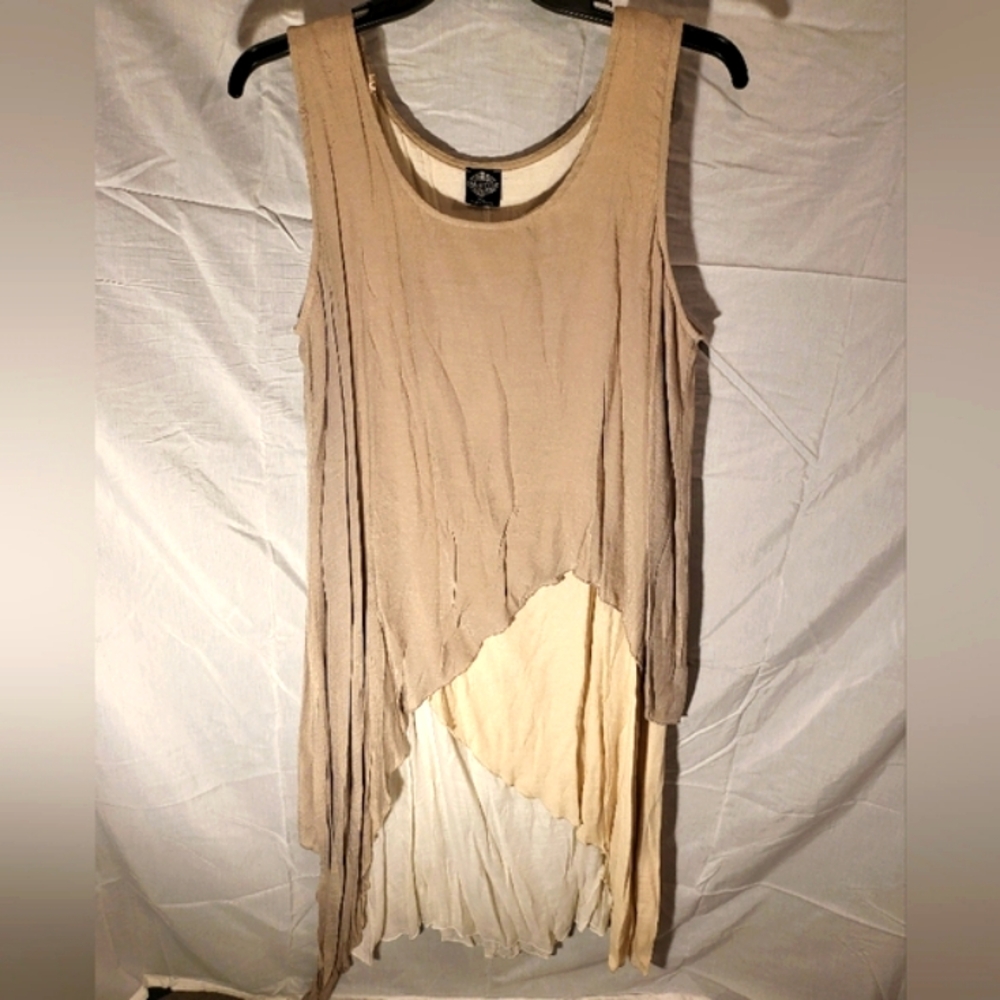 Beige and Cream Layered Dress